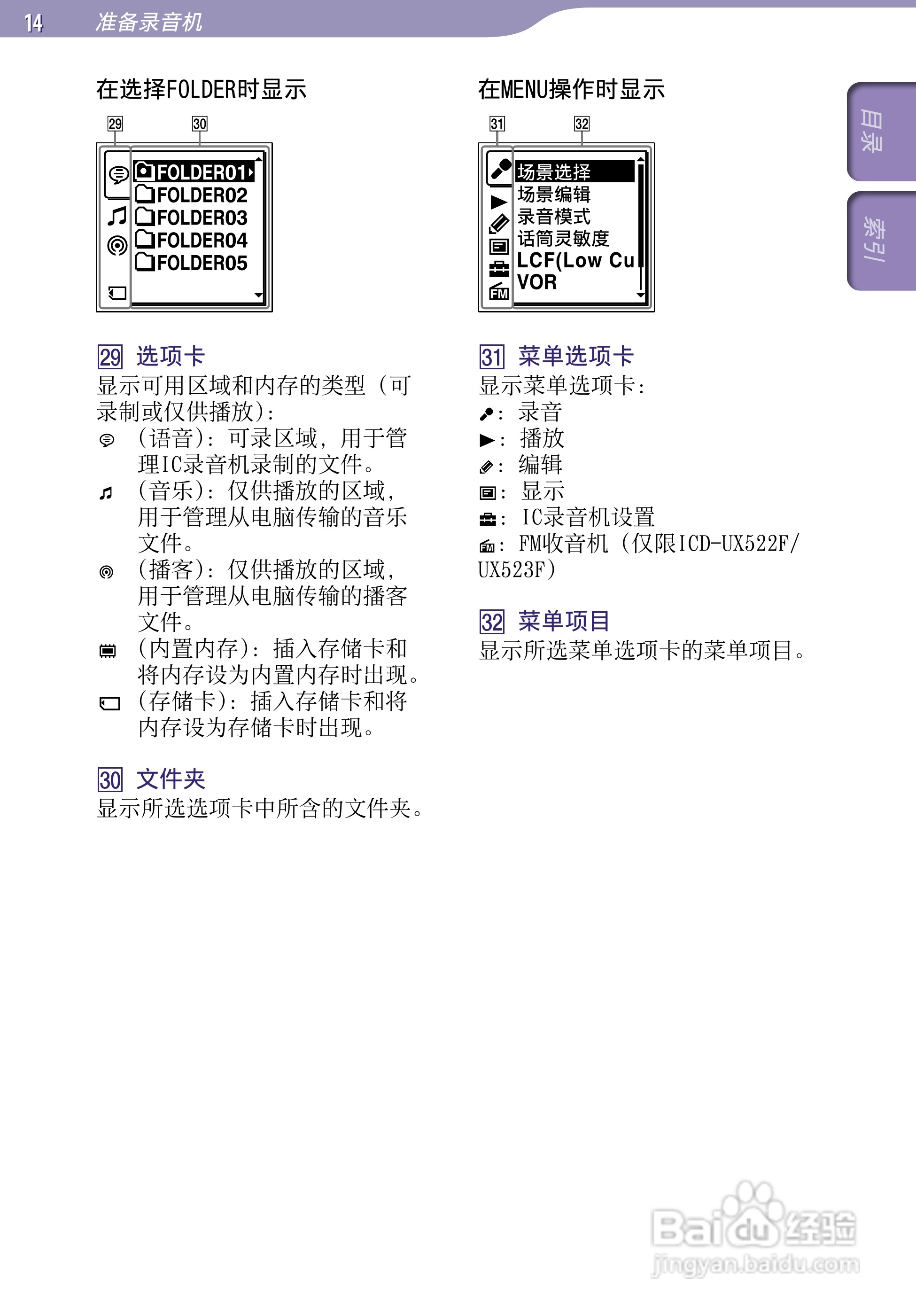 索尼ICD-UX523F数码录音棒使用说明书:[2]