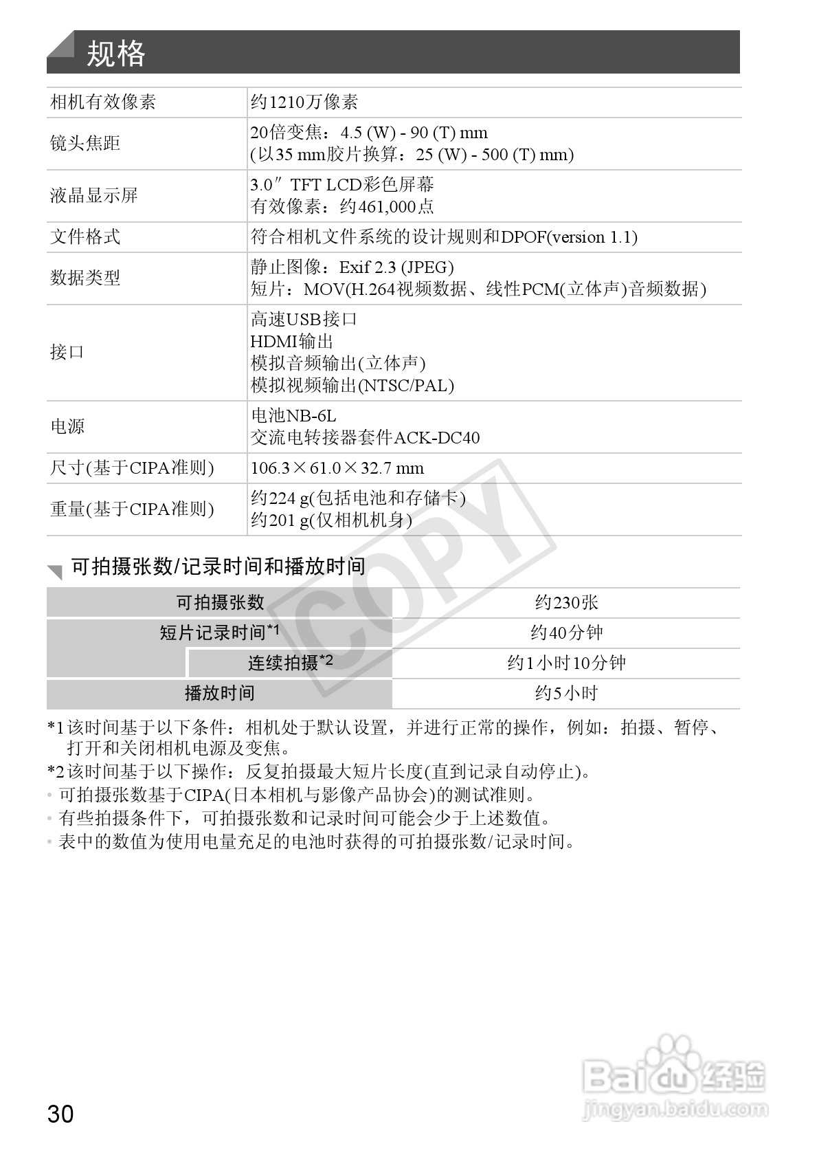 佳能 Powershot SX240HS数码相机入门指南:[3]