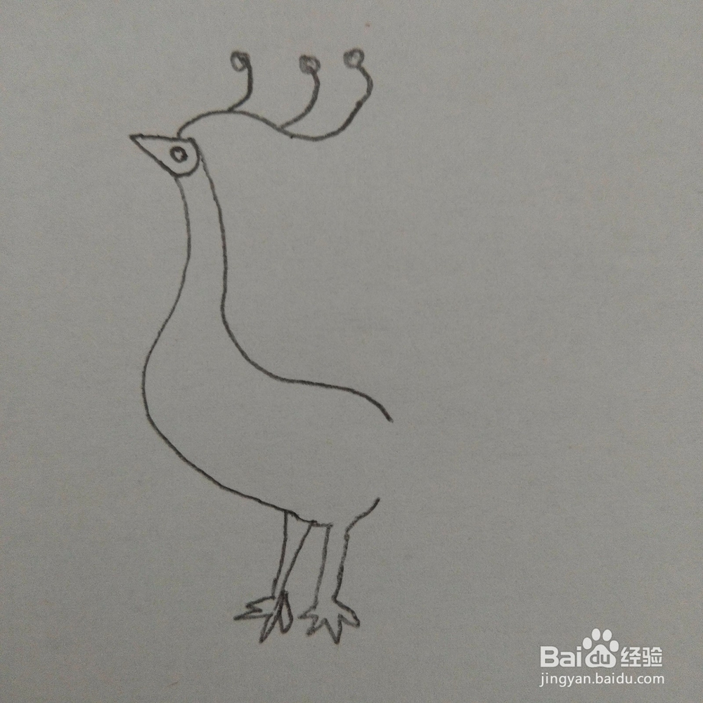 儿童趣味简笔画孔雀的画法