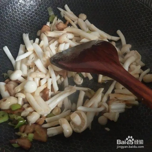 白玉菇炒肉丝