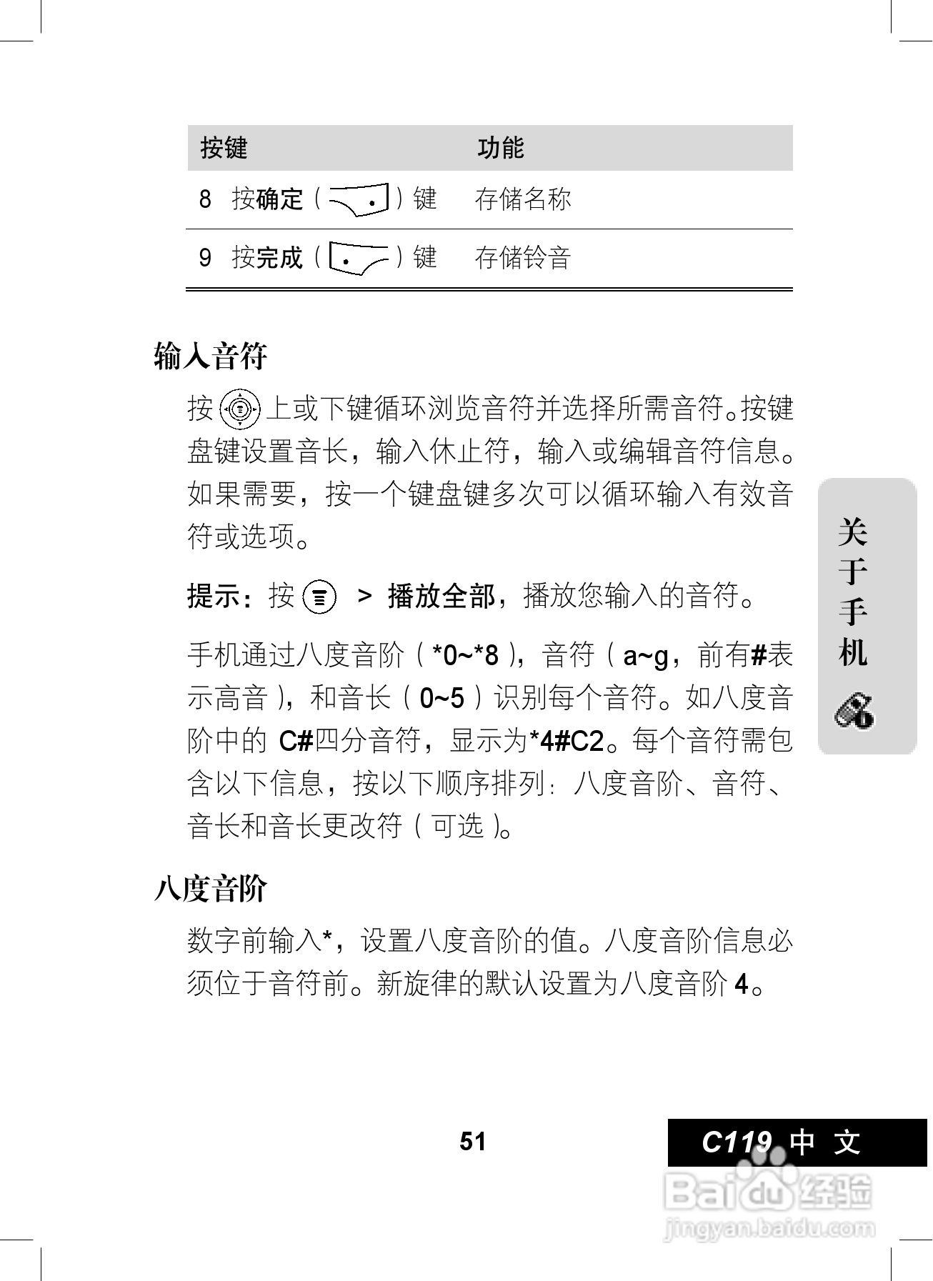 摩托罗拉C119手机使用说明书:[6]