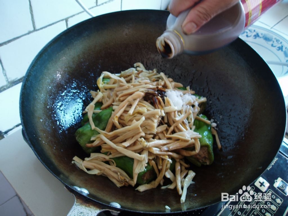 金针菜青椒酿肉