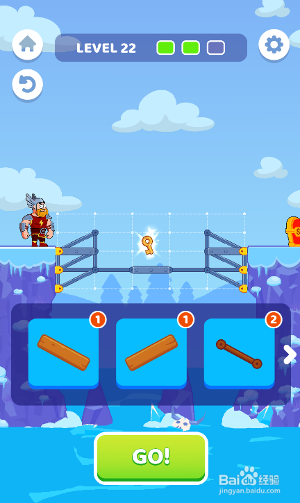 Bridge Legends里LEVEL 22的第三座桥怎样通过