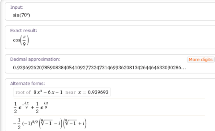 sin70度等于多少要有根号