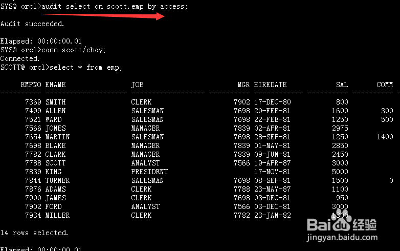 Oracle审计管理audit