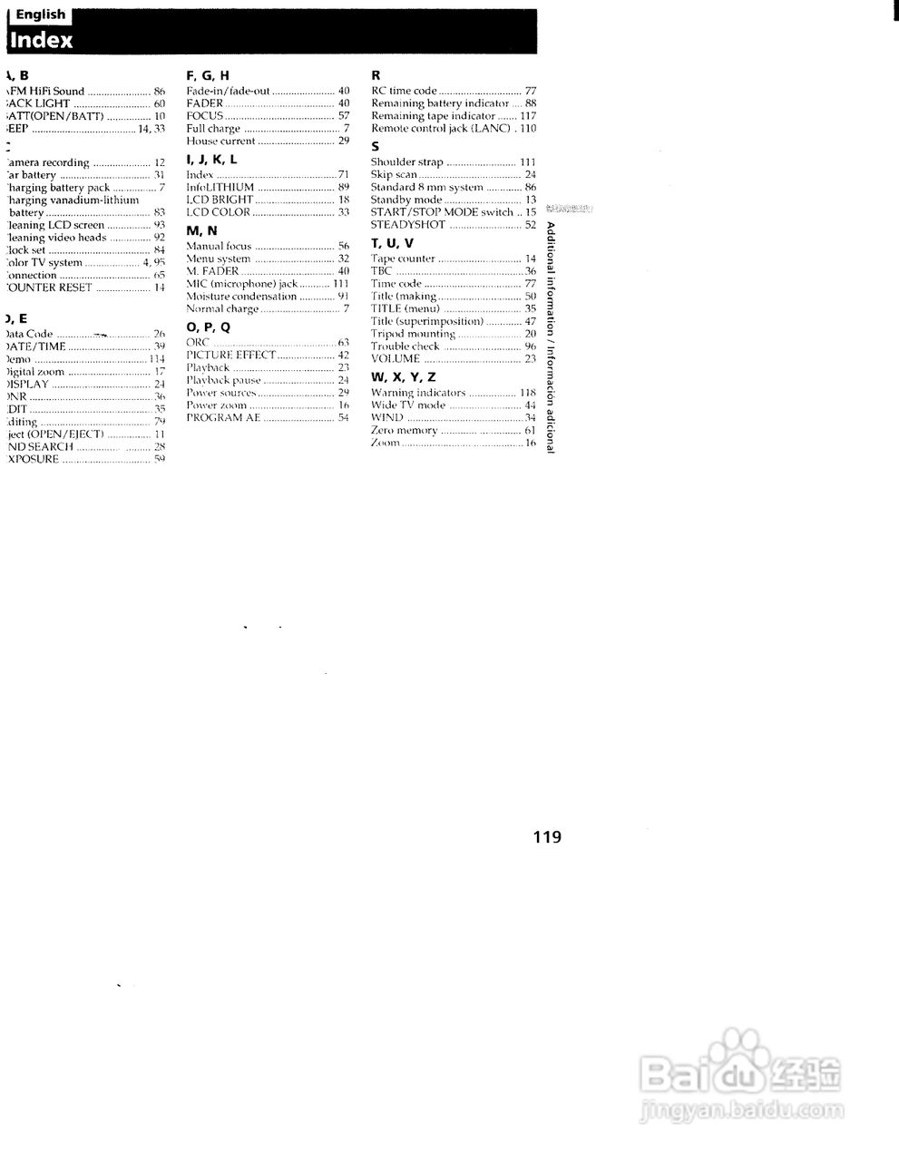 索尼CCD-TRV101模拟摄像机说明书:[12]