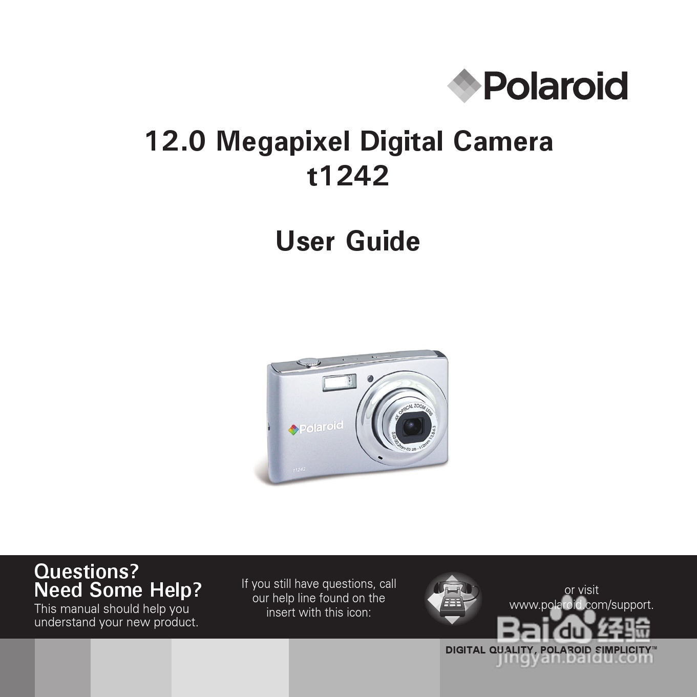 宝丽来Polaroid t1242数码相机使用说明书:[1]