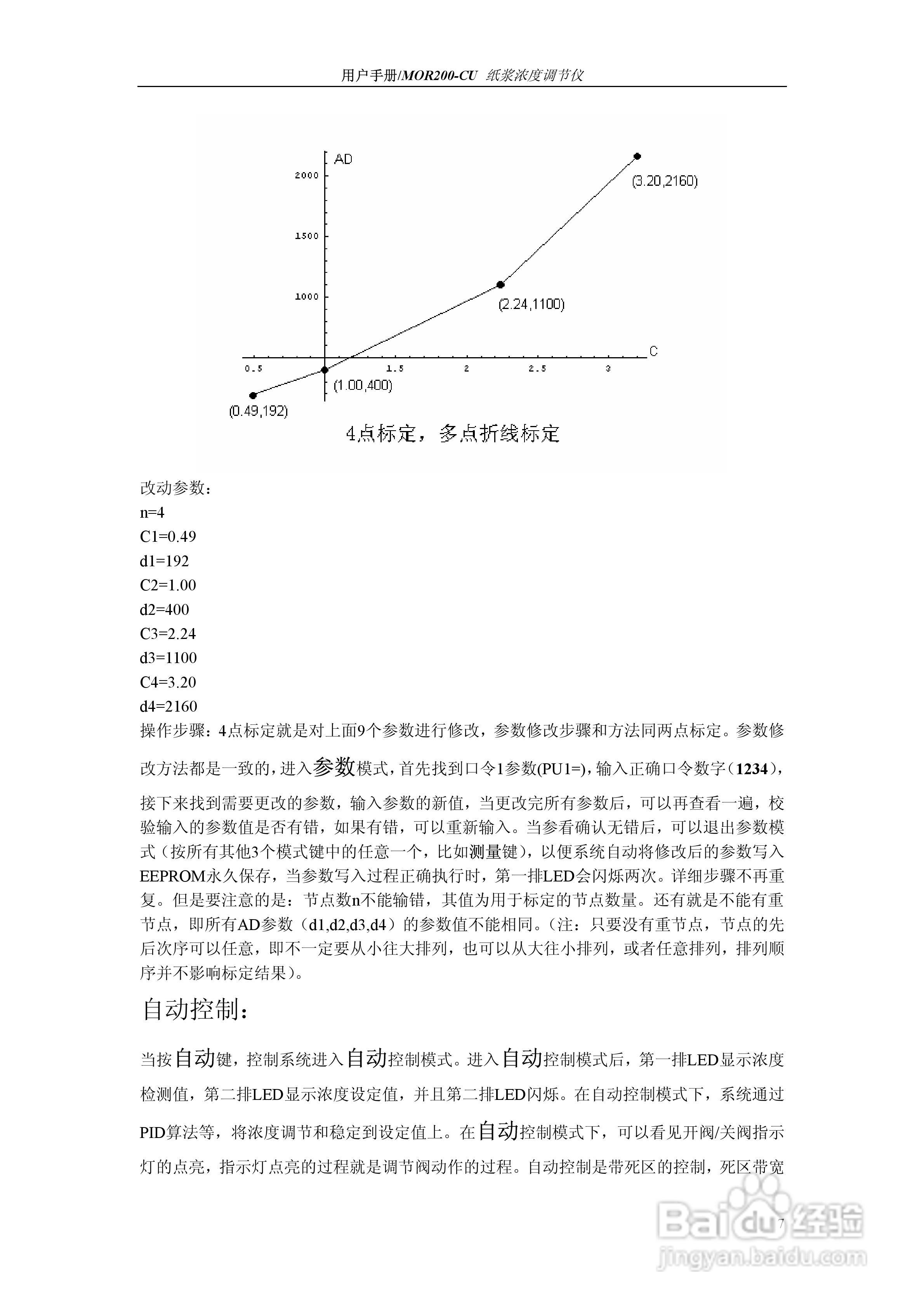 BAORUN MOR200-CU纸浆浓度调节仪用户手册