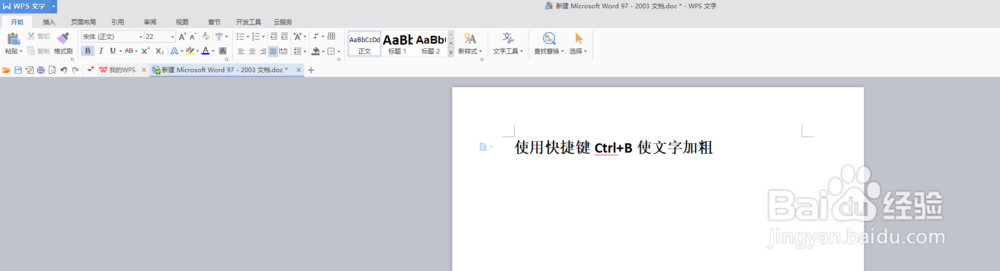 使用word给字体加粗的两种方式