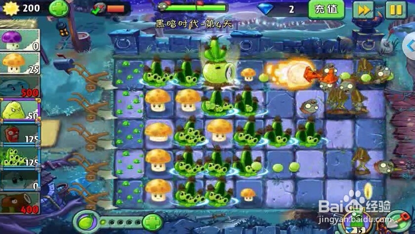 植物大战僵尸2黑暗时代第4天获取第2颗星攻略