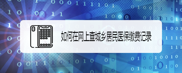 如何在网上查城乡居民医保缴费记录