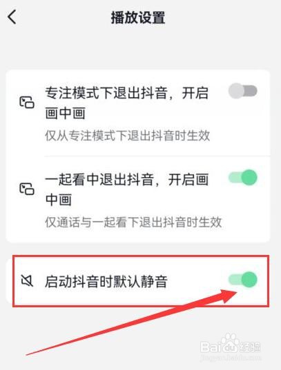 抖音启动时如何保持默认静音