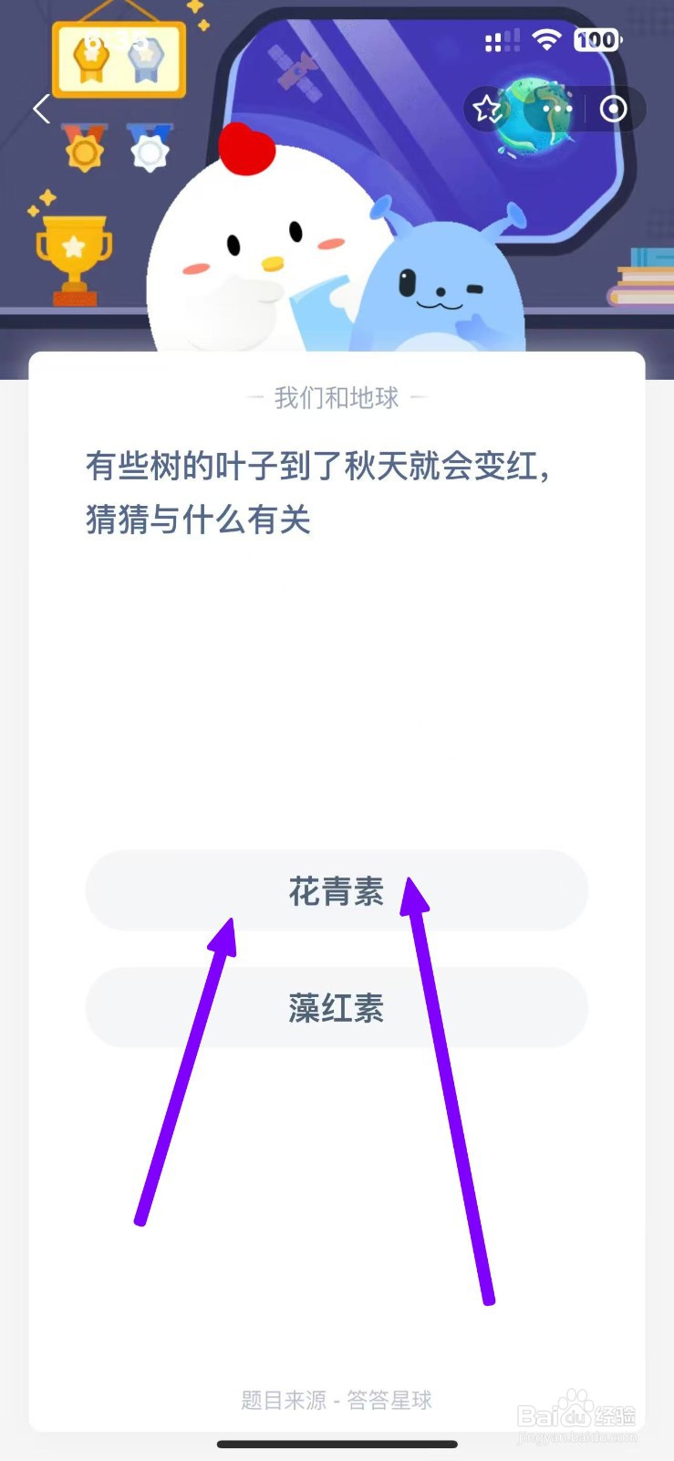 蚂蚁庄园11.23树叶到秋天变红猜猜与什么有关？