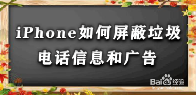 <b>iPhone如何屏蔽垃圾电话信息和广告</b>