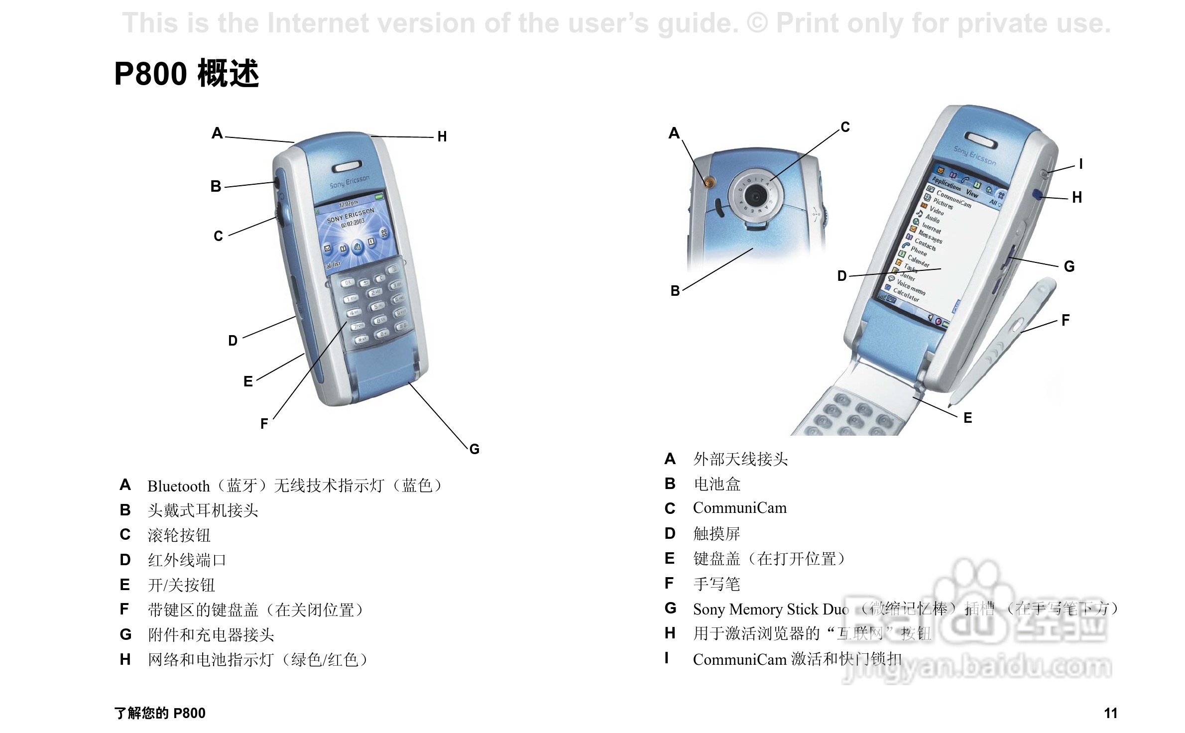 索尼爱立信P800手机使用说明书:[2]