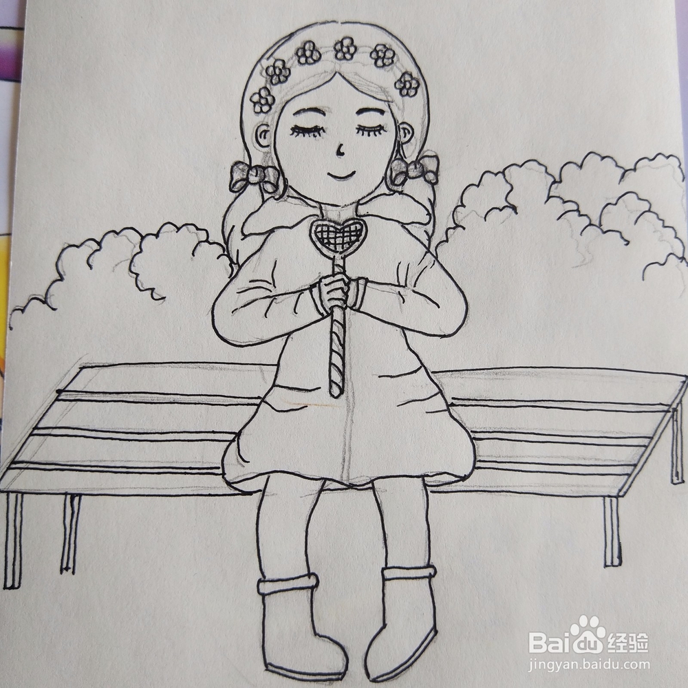 简笔画：可爱萌萌哒女孩步骤图