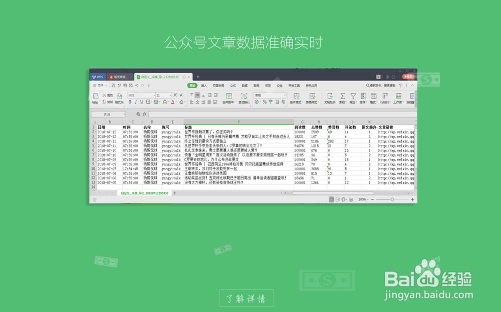集宝网导出公众号历史文章为Excel步骤详解!