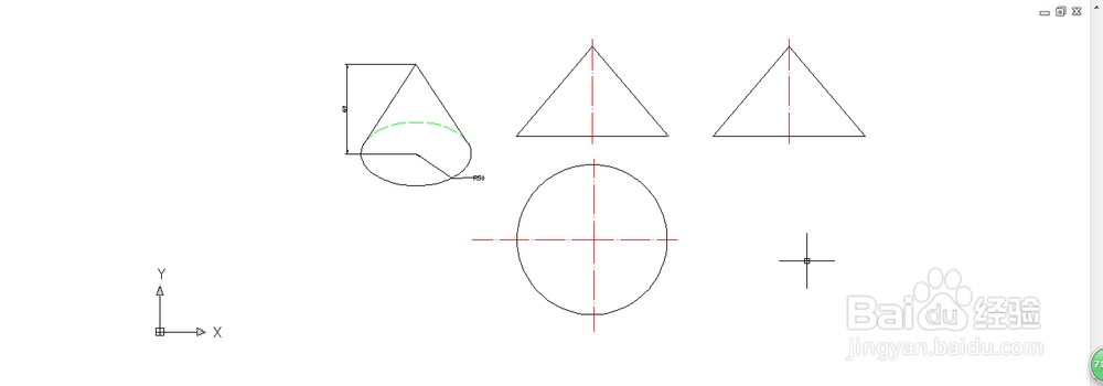 CAD2010简单立体图形之圆柱、圆锥三视图的绘制