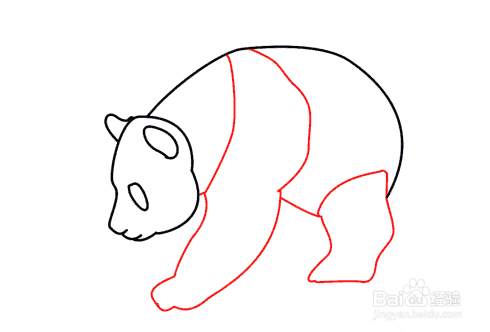 一笔画熊猫图片