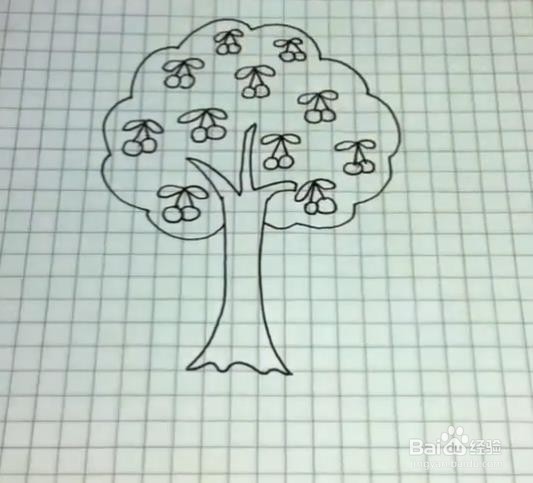 樱桃树的画法简笔画图片