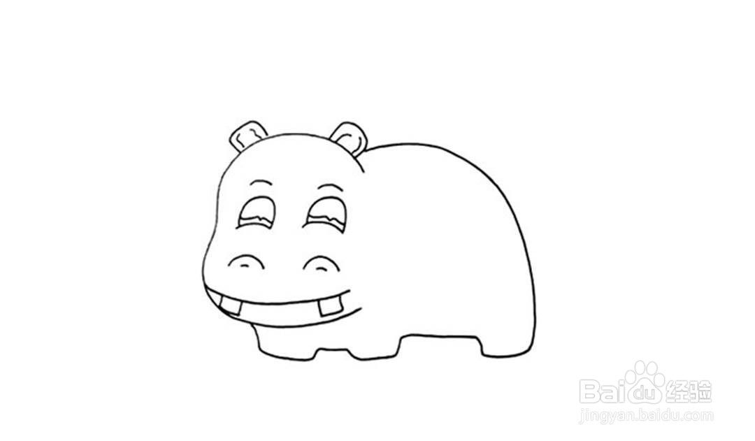 河马的儿童卡通简笔画教程