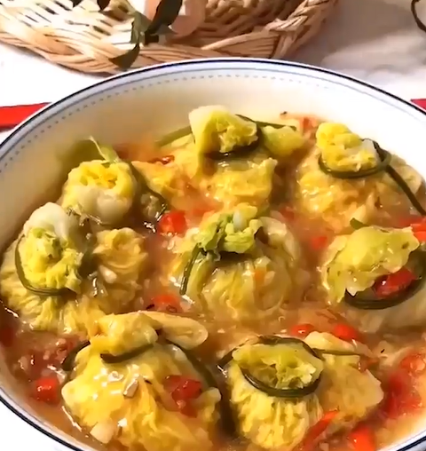 白菜福袋怎么做?