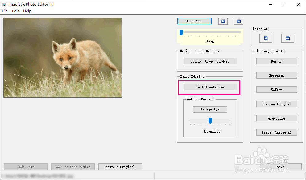 怎么用Imagistik Photo工具给图片添加文字