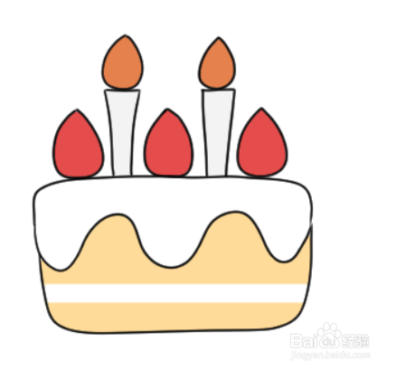 简易的生日蛋糕画法图片
