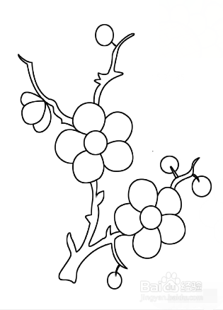 梅花怎么画古风马克笔