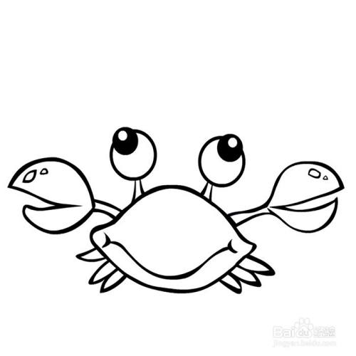 大眼睛螃蟹的简笔画