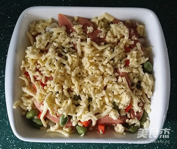 火腿肠芝士焗饭