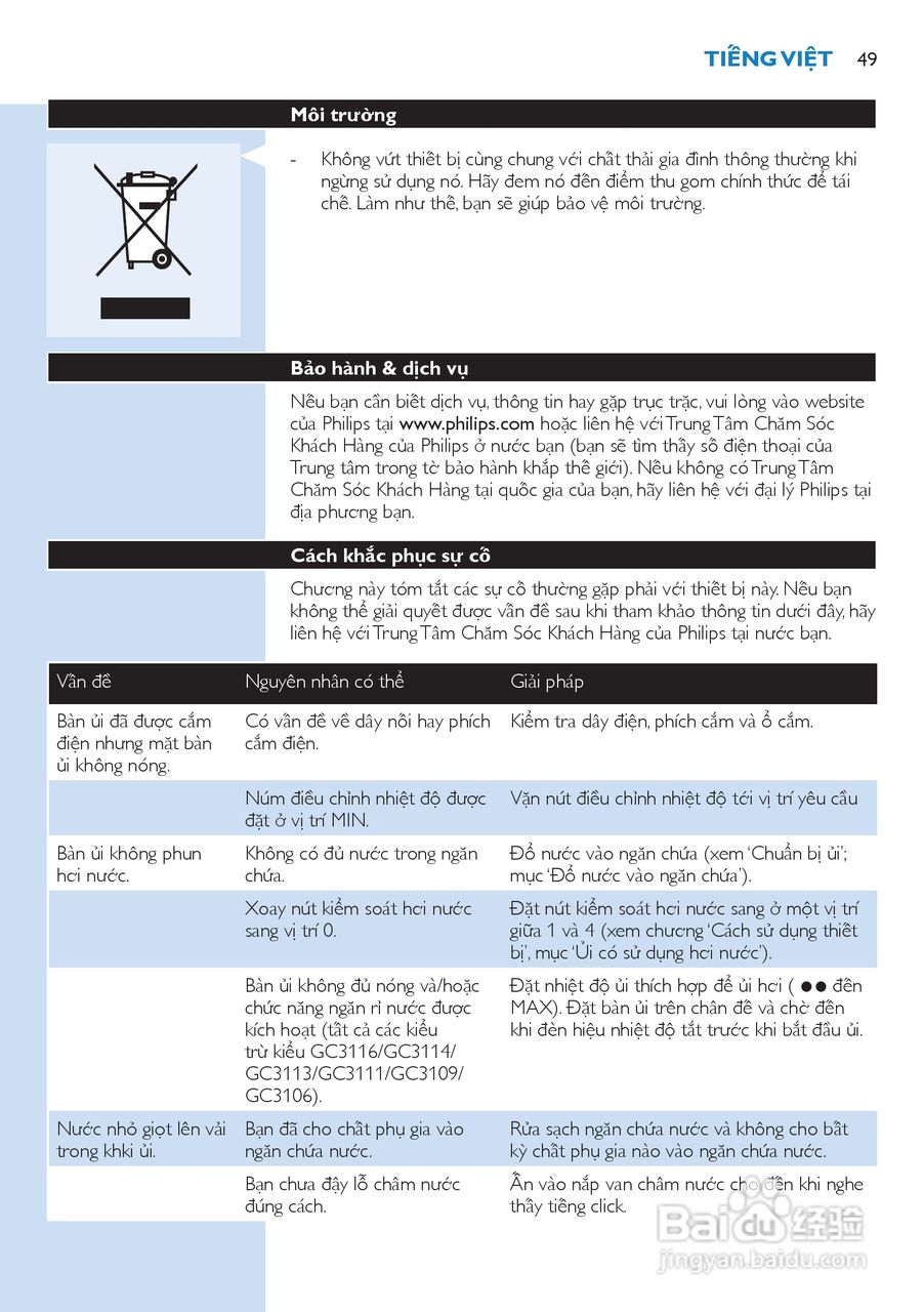 飞利浦GC3113电熨斗说明书:[5]