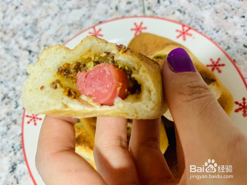 德式香肠全麦面包的做法