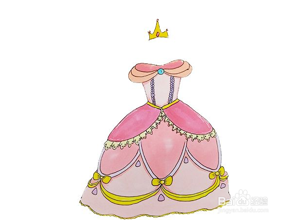公主裙怎么画简单图片