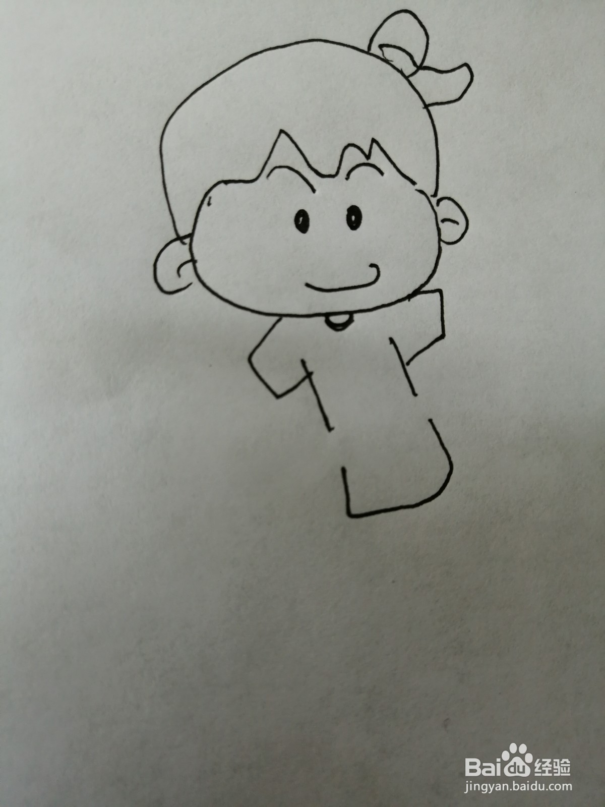 拿着棍子的小孩怎么画