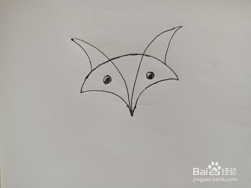 趣味画--扇形画狐狸