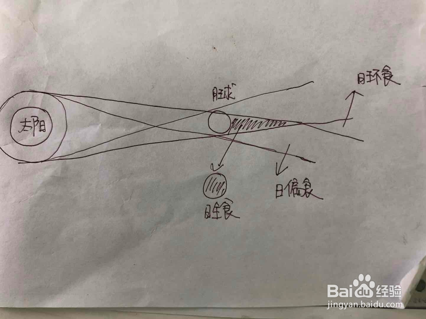 日食形成示意图画法
