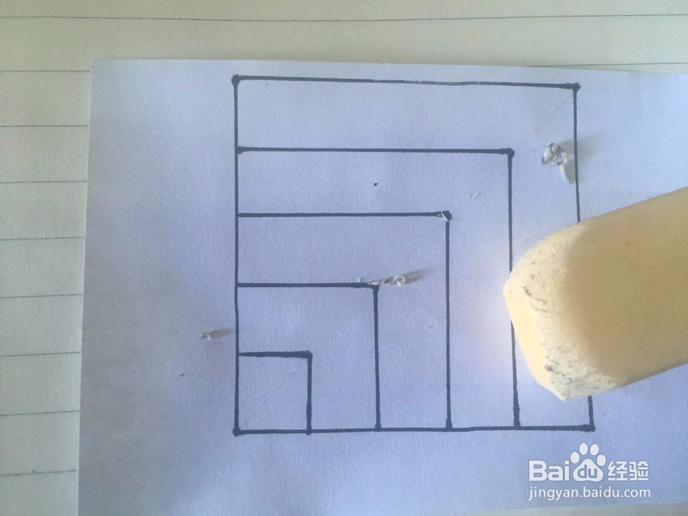 简单画3D效果方形洞口