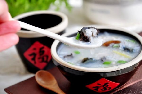 海参皮蛋瘦肉粥