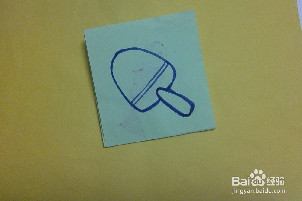 儿童手工画体育用品 球拍的画法