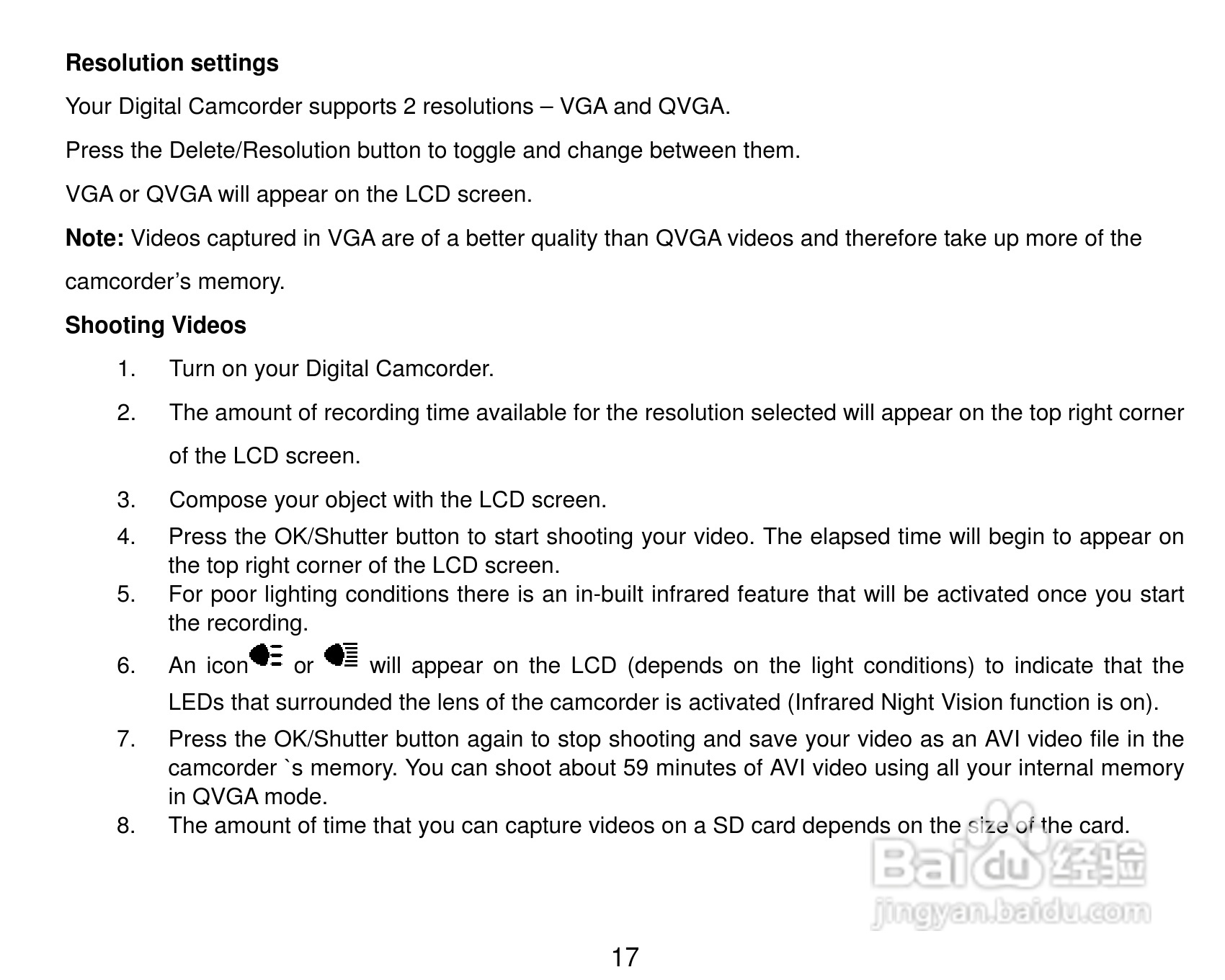 威达Vivitar DVR 510N数码摄像机使用说明书:[2]