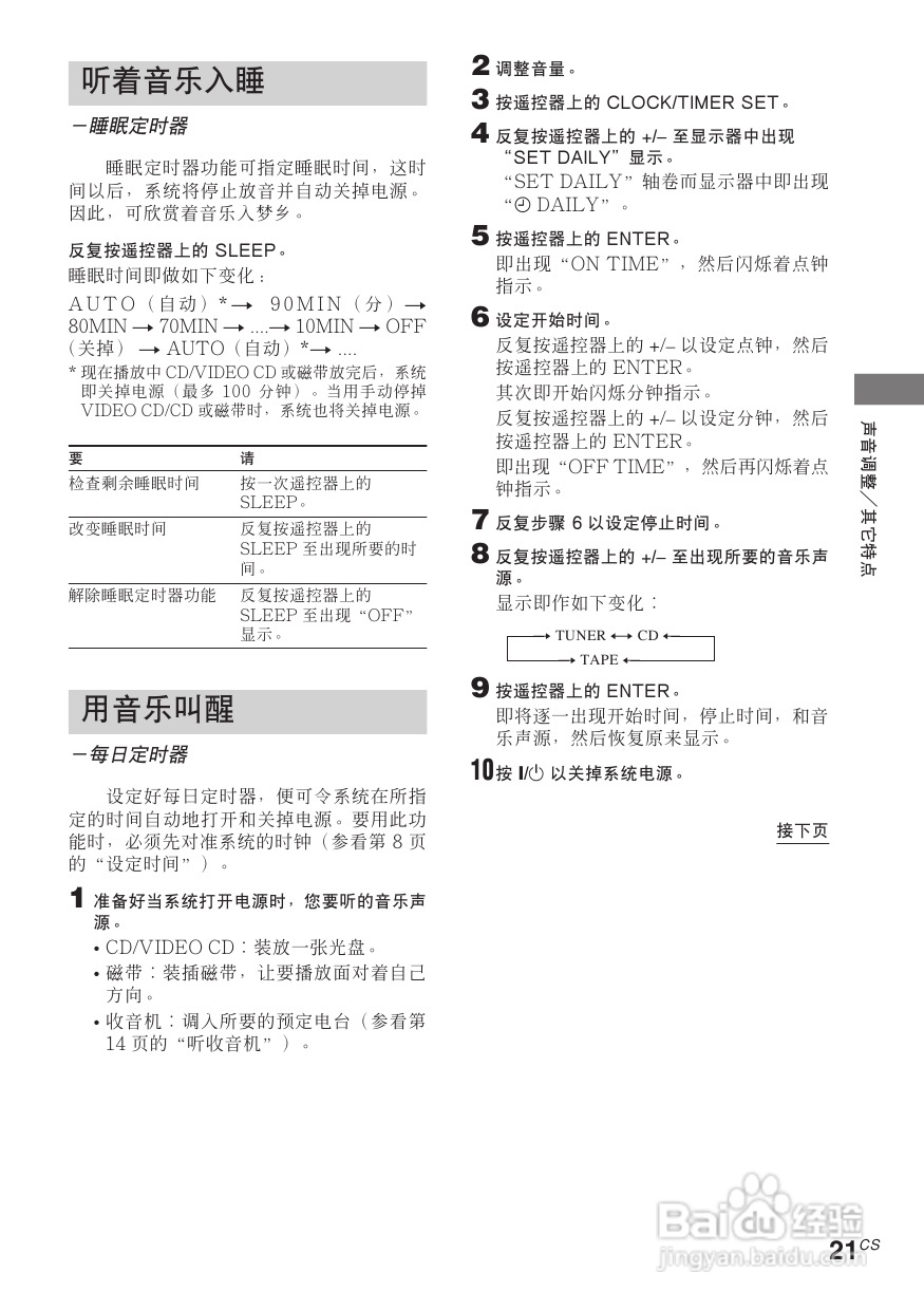 索尼CMT-VP100迷你音响使用说明书:[3]