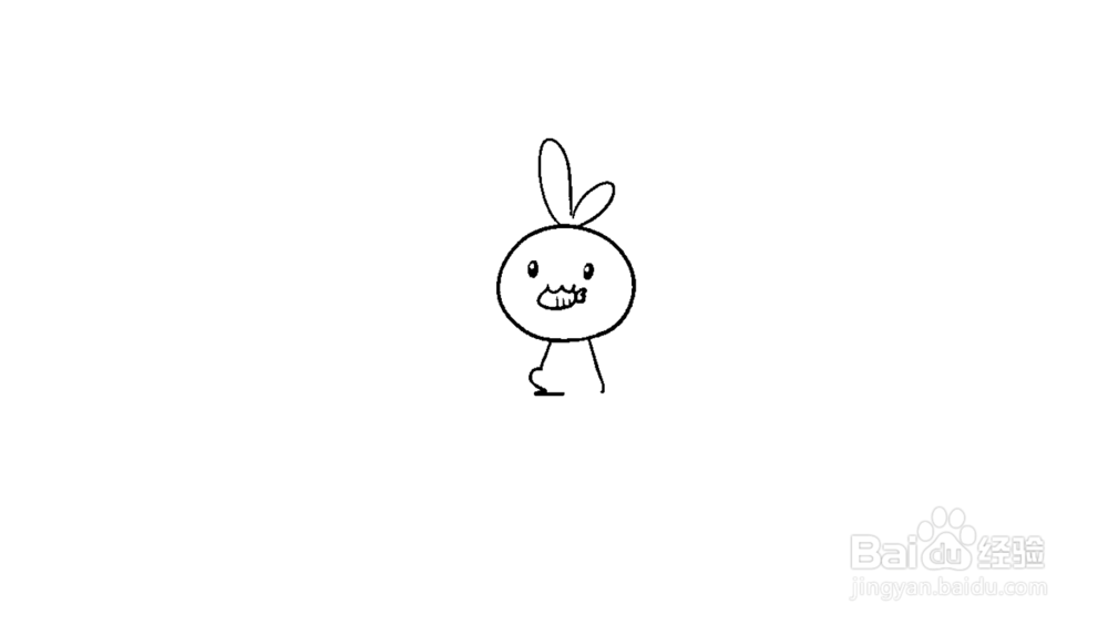 小兔子吃萝卜简笔画教程