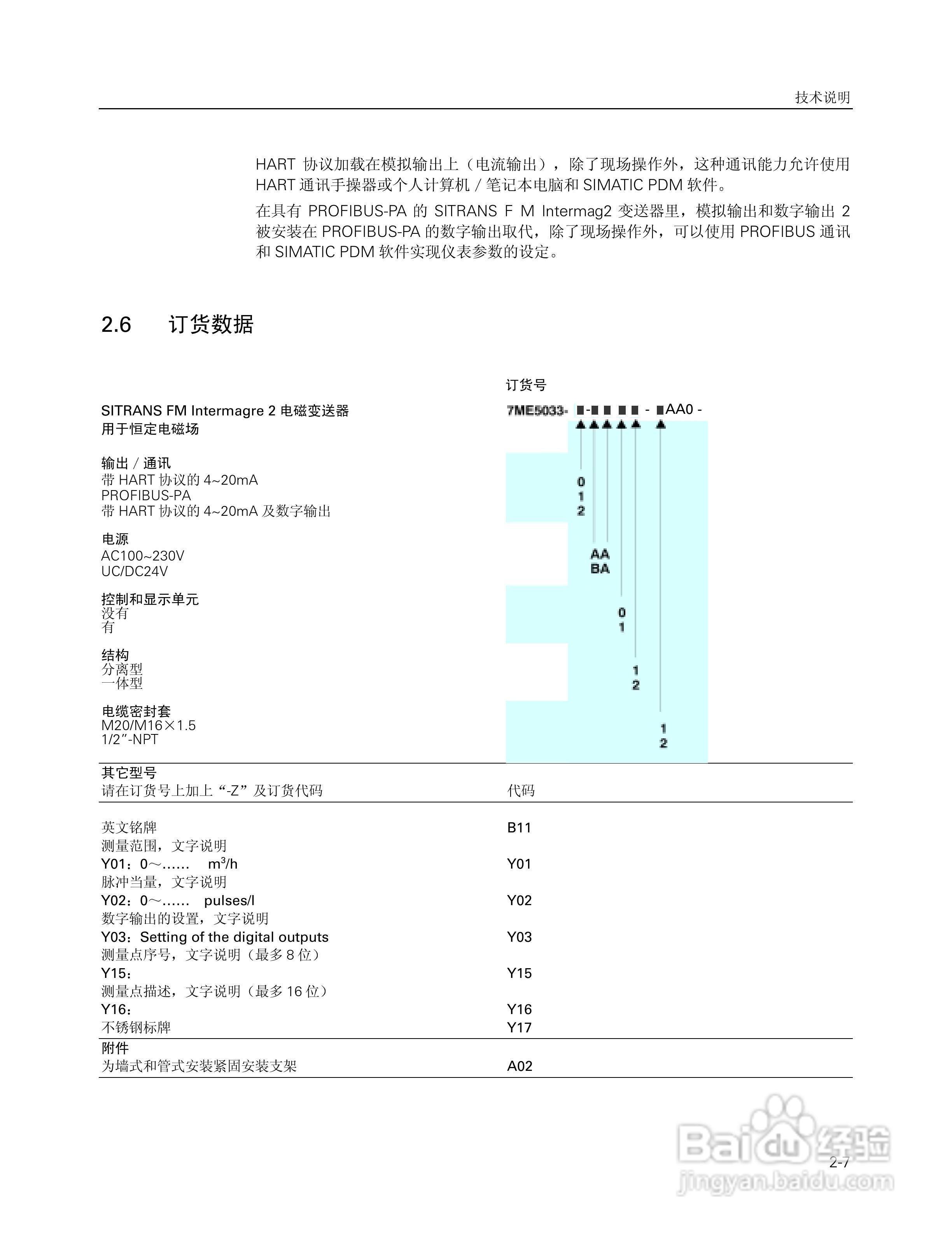 SITRANS FM Intermag2 电磁流量变送器使用说明书:[2]