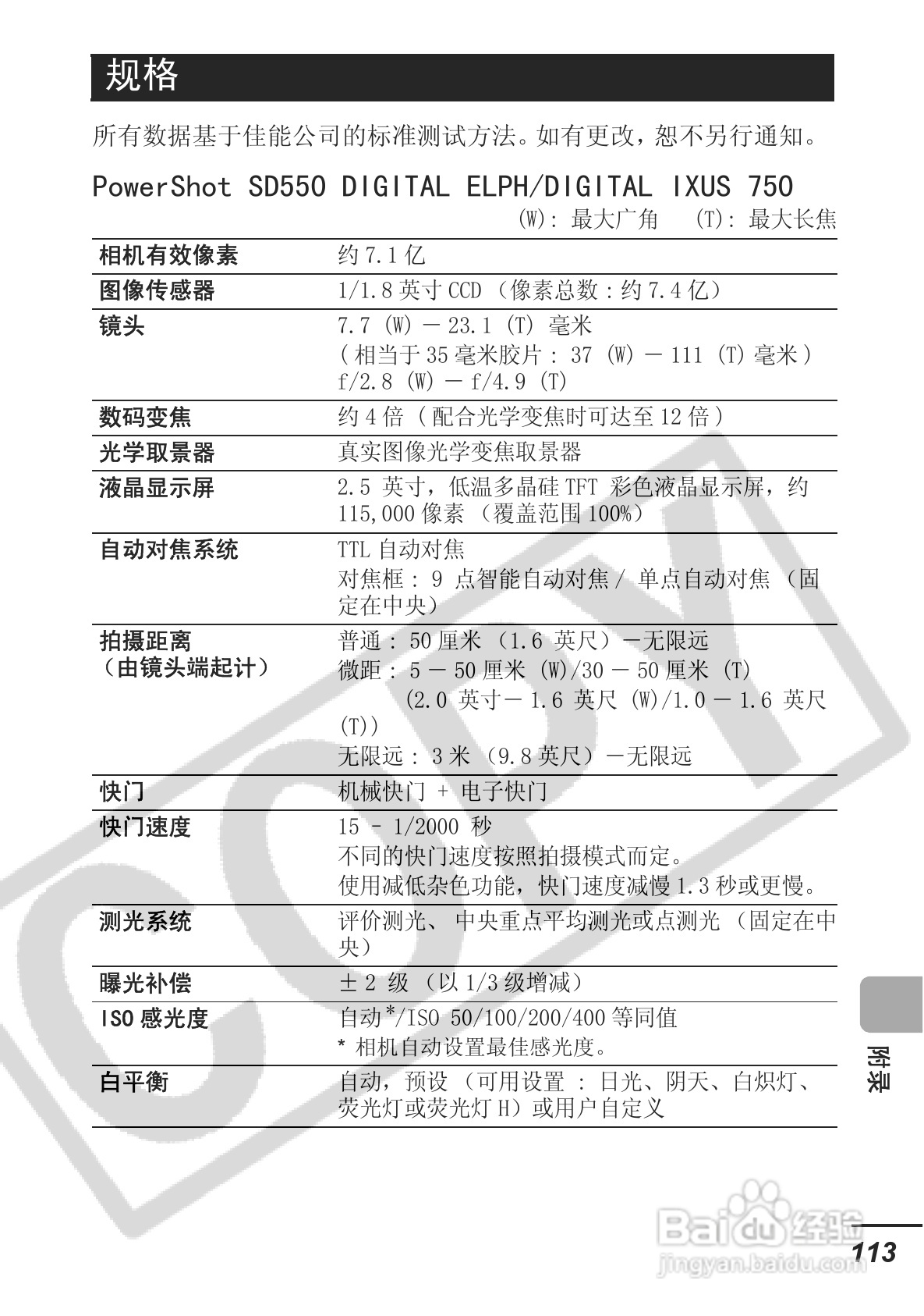 佳能DIGITAL IXUS 750数码相机使用说明书:[12]