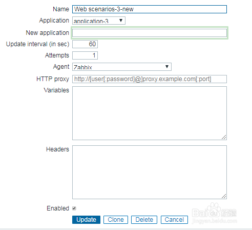 如何在zabbix的模板中修改WEB场景？