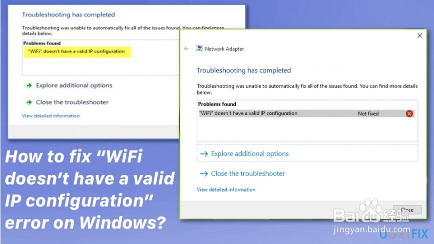 如何修复Win上的“ WiFi没有有效的IP配置”错误