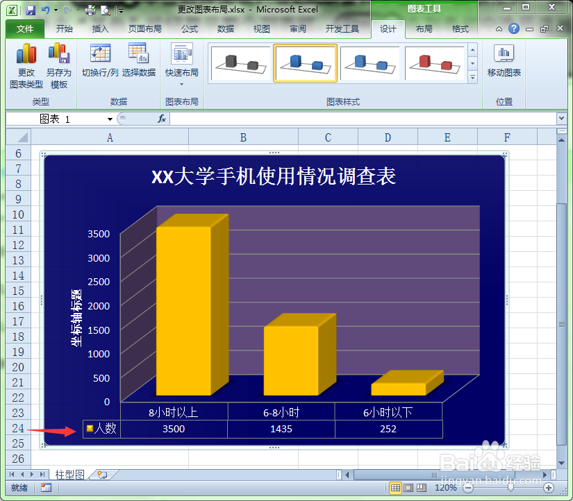 在Excel中如何更改图表的布局