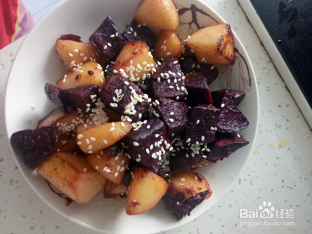 糖醋炒紫薯苹果