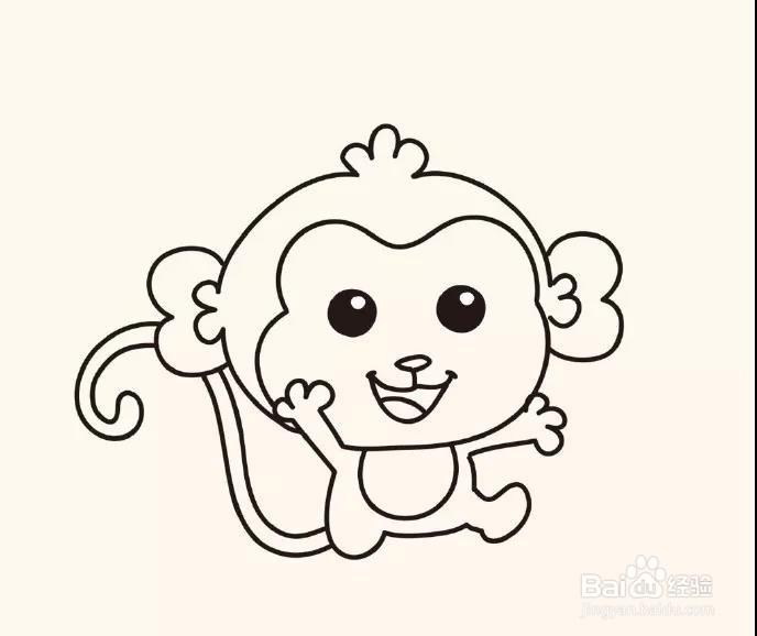 简笔画：萌猴子画法